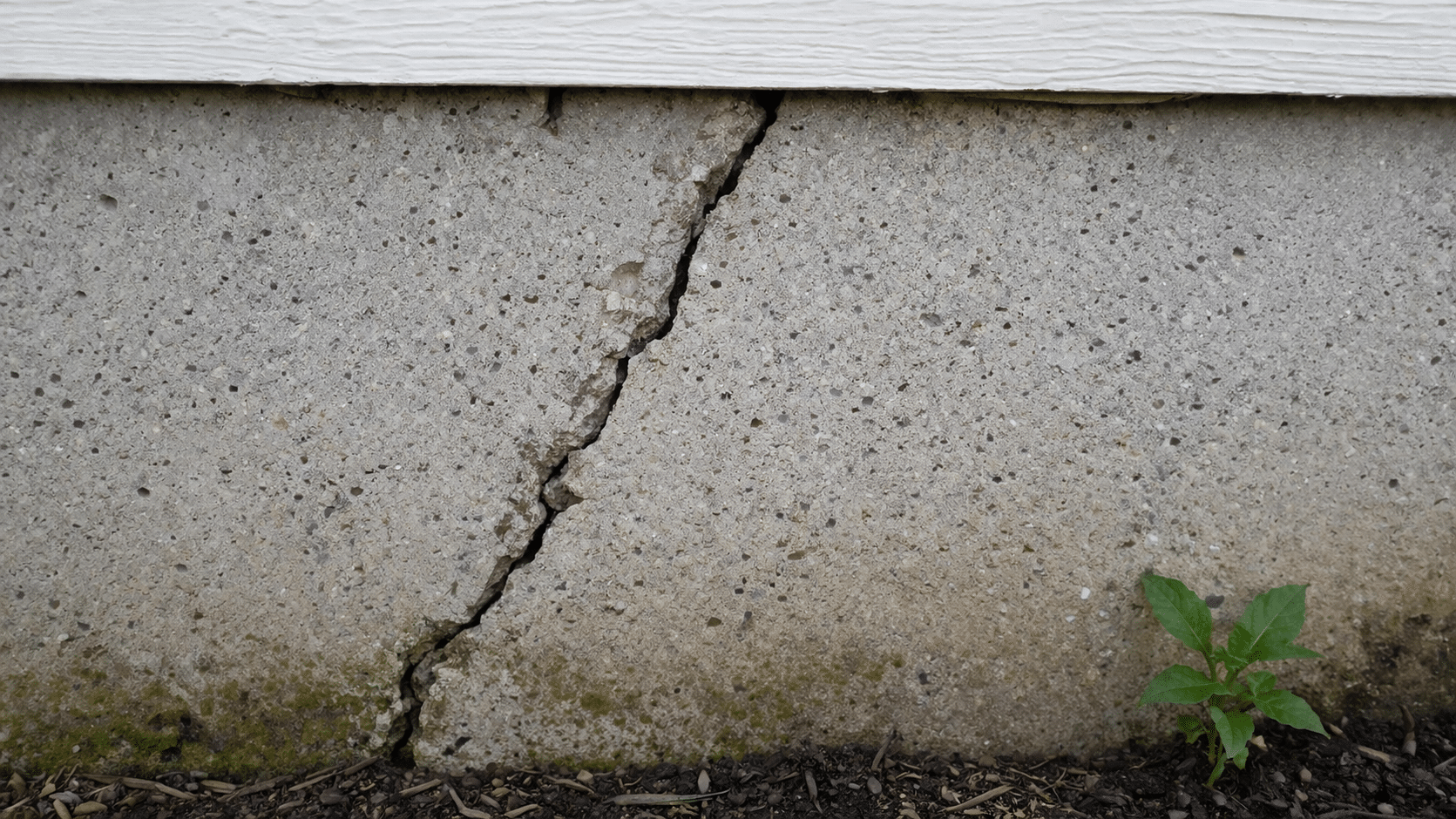 Vertical crack in concrete foundation wall observed during a Maryland home inspection