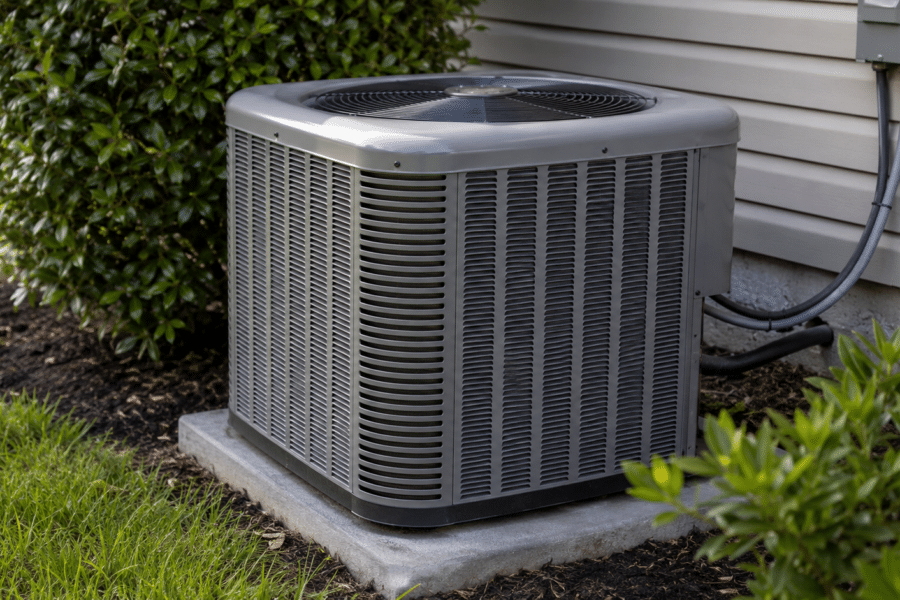 Condenser unit outside home