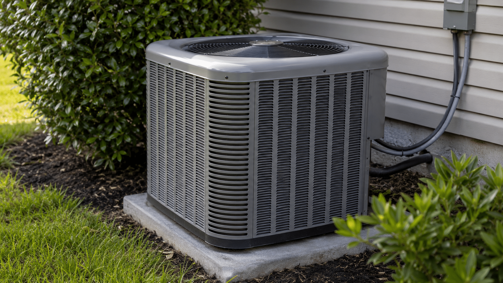 Condenser unit outside home